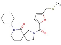 7-cyclohexyl-2-{5-[(methylthio)methyl]-2-furoyl}-2,7-diazaspiro[4.5]decan-6-one