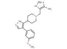 4-[4-(3-methoxyphenyl)-1H-pyrazol-5-yl]-1-[(4-methyl-1H-imidazol-5-yl)methyl]piperidine