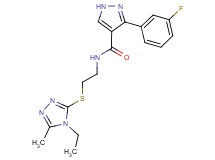 N-{2-[(4-ethyl-5-methyl-4H-1,2,4-triazol-3-yl)thio]ethyl}-3-(3-fluorophenyl)-1H-pyrazole-4-carboxamide