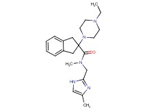 2-(4-ethyl-1-piperazinyl)-N-methyl-N-[(4-methyl-1H-imidazol-2-yl)methyl]-2-indanecarboxamide