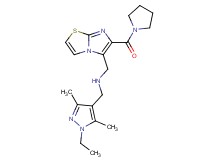 1-(1-ethyl-3,5-dimethyl-1H-pyrazol-4-yl)-N-{[6-(1-pyrrolidinylcarbonyl)imidazo[2,1-b][1,3]thiazol-5-yl]methyl}methanamine
