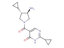 5-{[(3R*,4S*)-3-amino-4-cyclopropyl-1-pyrrolidinyl]carbonyl}-2-cyclopropyl-4(3H)-pyrimidinone