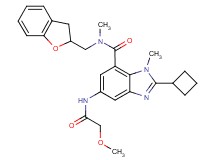 2-cyclobutyl-N-(2,3-dihydro-1-benzofuran-2-ylmethyl)-5-[(methoxyacetyl)amino]-N,1-dimethyl-1H-benzimidazole-7-carboxamide