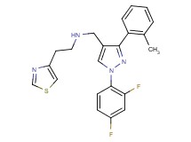 N-{[1-(2,4-difluorophenyl)-3-(2-methylphenyl)-1H-pyrazol-4-yl]methyl}-2-(1,3-thiazol-4-yl)ethanamine