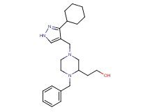 2-{1-benzyl-4-[(3-cyclohexyl-1H-pyrazol-4-yl)methyl]-2-piperazinyl}ethanol