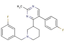 4-[1-(3-fluorobenzyl)-3-piperidinyl]-5-(4-fluorophenyl)-2-methylpyrimidine
