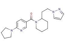 5-({2-[2-(1H-pyrazol-1-yl)ethyl]-1-piperidinyl}carbonyl)-2-(1-pyrrolidinyl)pyridine