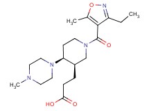 3-[(3R*,4S*)-1-[(3-ethyl-5-methylisoxazol-4-yl)carbonyl]-4-(4-methylpiperazin-1-yl)piperidin-3-yl]propanoic acid