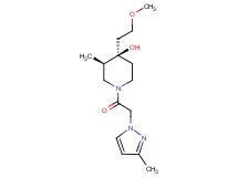 (3R*,4R*)-4-(2-methoxyethyl)-3-methyl-1-[(3-methyl-1H-pyrazol-1-yl)acetyl]-4-piperidinol