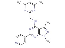 N-[(4,6-dimethyl-2-pyrimidinyl)methyl]-1,3-dimethyl-6-(4-pyridinyl)-1H-pyrazolo[3,4-d]pyrimidin-4-amine