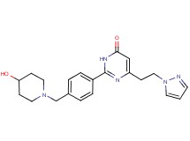 2-{4-[(4-hydroxypiperidin-1-yl)methyl]phenyl}-6-[2-(1H-pyrazol-1-yl)ethyl]pyrimidin-4(3H)-one