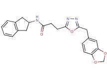 3-[5-(1,3-benzodioxol-5-ylmethyl)-1,3,4-oxadiazol-2-yl]-N-(2,3-dihydro-1H-inden-2-yl)propanamide