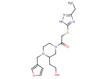 2-[4-{[(3-ethyl-1H-1,2,4-triazol-5-yl)thio]acetyl}-1-(3-furylmethyl)piperazin-2-yl]ethanol
