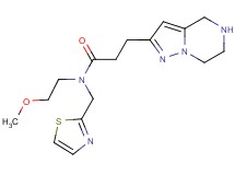 N-(2-methoxyethyl)-3-(4,5,6,7-tetrahydropyrazolo[1,5-a]pyrazin-2-yl)-N-(1,3-thiazol-2-ylmethyl)propanamide hydrochloride