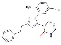 5-[1-(2,5-dimethylphenyl)-3-(2-phenylethyl)-1H-1,2,4-triazol-5-yl]pyrimidin-4(3H)-one