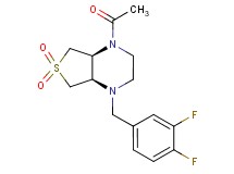 (4aR*,7aS*)-1-acetyl-4-(3,4-difluorobenzyl)octahydrothieno[3,4-b]pyrazine 6,6-dioxide