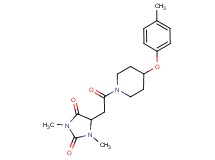 1,3-dimethyl-5-{2-[4-(4-methylphenoxy)-1-piperidinyl]-2-oxoethyl}-2,4-imidazolidinedione