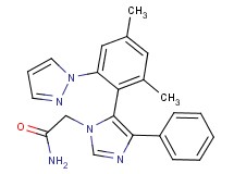 2-{5-[2,4-dimethyl-6-(1H-pyrazol-1-yl)phenyl]-4-phenyl-1H-imidazol-1-yl}acetamide