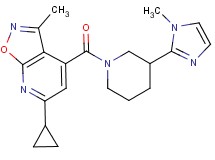 6-cyclopropyl-3-methyl-4-{[3-(1-methyl-1H-imidazol-2-yl)-1-piperidinyl]carbonyl}isoxazolo[5,4-b]pyridine