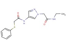 N-{1-[2-(ethylamino)-2-oxoethyl]-1H-pyrazol-4-yl}-2-(phenylthio)acetamide