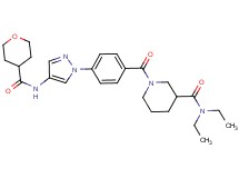 N,N-diethyl-1-(4-{4-[(tetrahydro-2H-pyran-4-ylcarbonyl)amino]-1H-pyrazol-1-yl}benzoyl)-3-piperidinecarboxamide