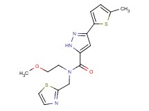 N-(2-methoxyethyl)-3-(5-methyl-2-thienyl)-N-(1,3-thiazol-2-ylmethyl)-1H-pyrazole-5-carboxamide