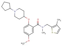 2-[(1-cyclopentyl-4-piperidinyl)oxy]-5-methoxy-N-methyl-N-[(3-methyl-2-thienyl)methyl]benzamide