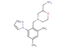 ({4-[2,4-dimethyl-6-(1H-pyrazol-1-yl)benzyl]morpholin-2-yl}methyl)amine