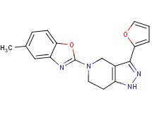 3-(2-furyl)-5-(5-methyl-1,3-benzoxazol-2-yl)-4,5,6,7-tetrahydro-1H-pyrazolo[4,3-c]pyridine