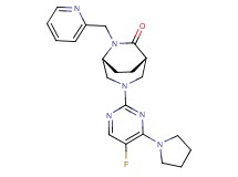 (1S*,5R*)-3-(5-fluoro-4-pyrrolidin-1-ylpyrimidin-2-yl)-6-(pyridin-2-ylmethyl)-3,6-diazabicyclo[3.2.2]nonan-7-one
