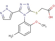 {[4-(2-methoxy-5-methylphenyl)-5-(1H-pyrazol-5-yl)-4H-1,2,4-triazol-3-yl]thio}acetic acid