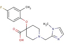 4-(4-fluoro-2-methylphenoxy)-1-[(1-methyl-1H-imidazol-2-yl)methyl]piperidine-4-carboxylic acid