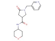 5-oxo-1-(3-pyridinylmethyl)-N-(tetrahydro-2H-pyran-4-yl)-3-pyrrolidinecarboxamide