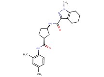 N-((1R*,3S*)-3-{[(2,4-dimethylphenyl)amino]carbonyl}cyclopentyl)-1-methyl-4,5,6,7-tetrahydro-1H-indazole-3-carboxamide
