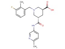 (3S*,5S*)-1-(3-fluoro-2-methylbenzyl)-5-{[(6-methyl-3-pyridinyl)amino]carbonyl}-3-piperidinecarboxylic acid