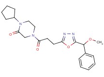 1-cyclopentyl-4-(3-{5-[methoxy(phenyl)methyl]-1,3,4-oxadiazol-2-yl}propanoyl)-2-piperazinone