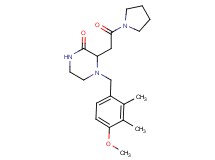4-(4-methoxy-2,3-dimethylbenzyl)-3-[2-oxo-2-(1-pyrrolidinyl)ethyl]-2-piperazinone