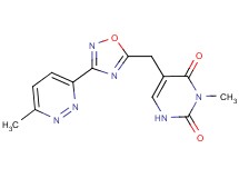 3-methyl-5-{[3-(6-methyl-3-pyridazinyl)-1,2,4-oxadiazol-5-yl]methyl}-2,4(1H,3H)-pyrimidinedione