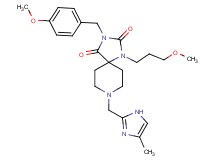 3-(4-methoxybenzyl)-1-(3-methoxypropyl)-8-[(4-methyl-1H-imidazol-2-yl)methyl]-1,3,8-triazaspiro[4.5]decane-2,4-dione