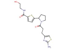 5-{1-[3-(2-amino-1,3-thiazol-4-yl)propanoyl]-2-pyrrolidinyl}-N-(2-hydroxyethyl)-2-thiophenecarboxamide