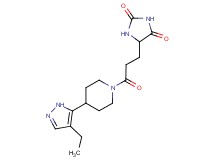 5-{3-[4-(4-ethyl-1H-pyrazol-5-yl)piperidin-1-yl]-3-oxopropyl}imidazolidine-2,4-dione