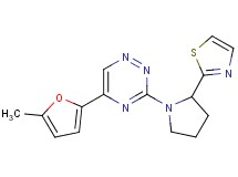 5-(5-methyl-2-furyl)-3-[2-(1,3-thiazol-2-yl)-1-pyrrolidinyl]-1,2,4-triazine