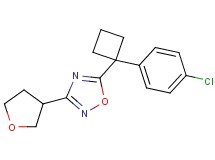 5-[1-(4-chlorophenyl)cyclobutyl]-3-(tetrahydrofuran-3-yl)-1,2,4-oxadiazole