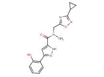 N-[(3-cyclopropyl-1,2,4-oxadiazol-5-yl)methyl]-3-(2-hydroxyphenyl)-N-methyl-1H-pyrazole-5-carboxamide