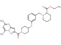 ethyl 1-[3-({1-[(5,7-dimethylpyrazolo[1,5-a]pyrimidin-2-yl)carbonyl]-4-piperidinyl}oxy)benzyl]-2-piperidinecarboxylate