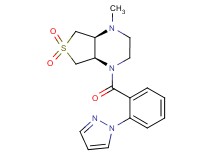 (4aR*,7aS*)-1-methyl-4-[2-(1H-pyrazol-1-yl)benzoyl]octahydrothieno[3,4-b]pyrazine 6,6-dioxide