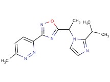 3-{5-[1-(2-isopropyl-1H-imidazol-1-yl)ethyl]-1,2,4-oxadiazol-3-yl}-6-methylpyridazine