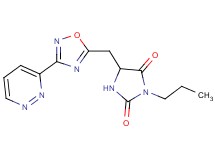 3-propyl-5-{[3-(3-pyridazinyl)-1,2,4-oxadiazol-5-yl]methyl}-2,4-imidazolidinedione