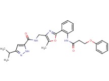 3-isopropyl-N-[(5-methyl-2-{2-[(3-phenoxypropanoyl)amino]phenyl}-1,3-oxazol-4-yl)methyl]-1H-pyrazole-5-carboxamide