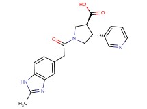 (3S*,4R*)-1-[(2-methyl-1H-benzimidazol-5-yl)acetyl]-4-pyridin-3-ylpyrrolidine-3-carboxylic acid